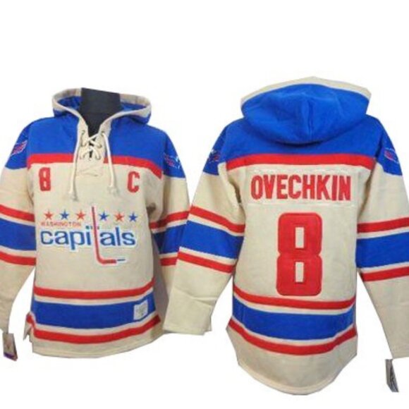 Old Time Hockey Authentic Cream Sawyer Sweatshirt Jersey Alex Ovechkin 2XL - Picture 1 of 10